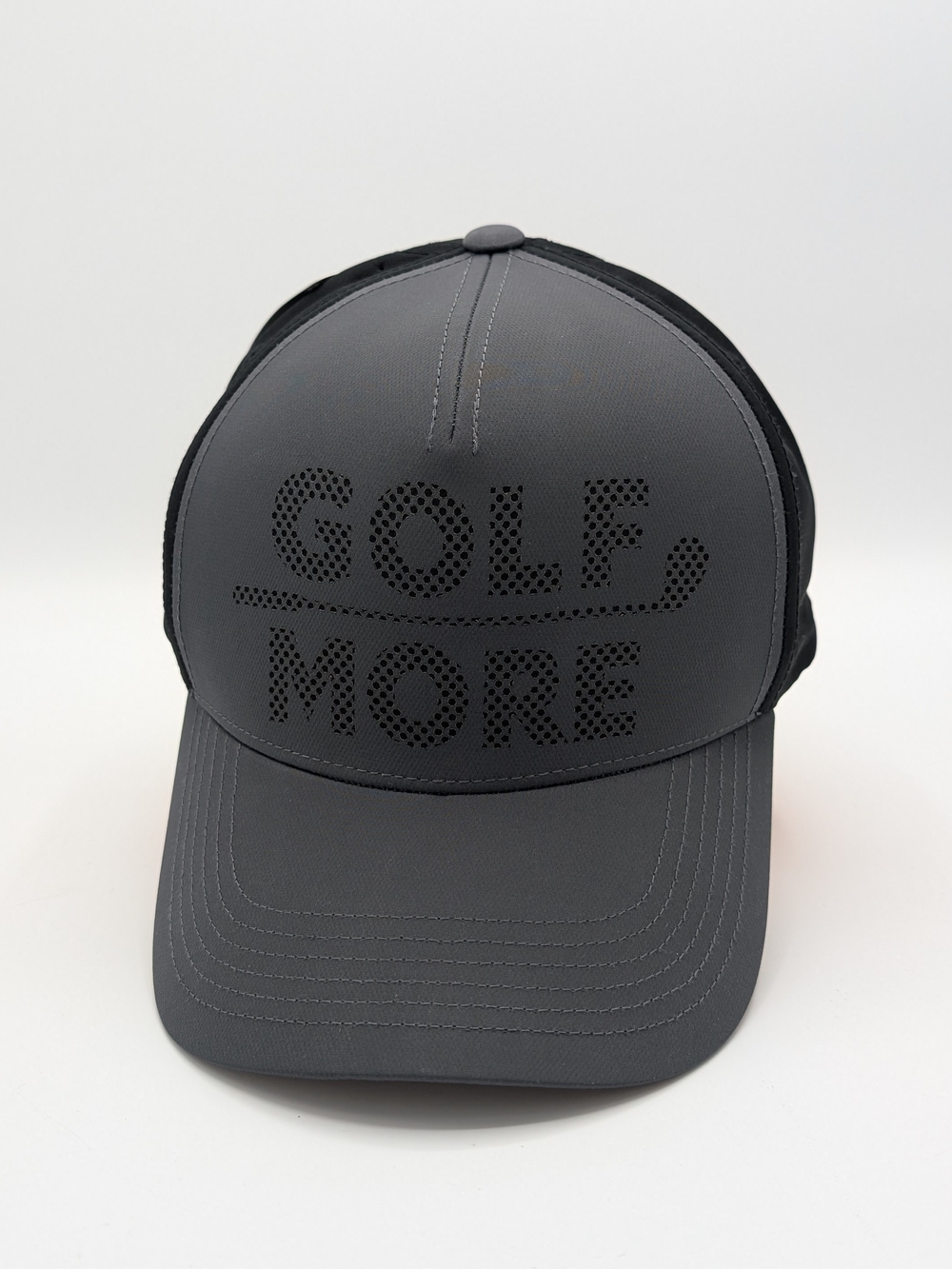 PGA Tour Hat Charcoal Black 'GOLF MORE' Text Mesh Adjustable One Size Cap Unisex